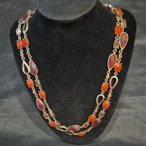 Anne Klein Vintage 41 Inch Glass Stone Necklace